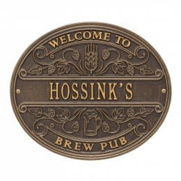 Brew Pub Personalized Welcome Plaque for him