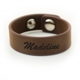 Personalized Brown Leatherette Bracelet