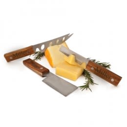 Personalized Wood Handle Cheese Knife Set