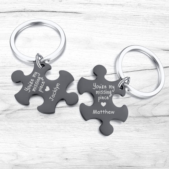 Personalized Puzzle Keychains | Engraved Puzzle Keychains