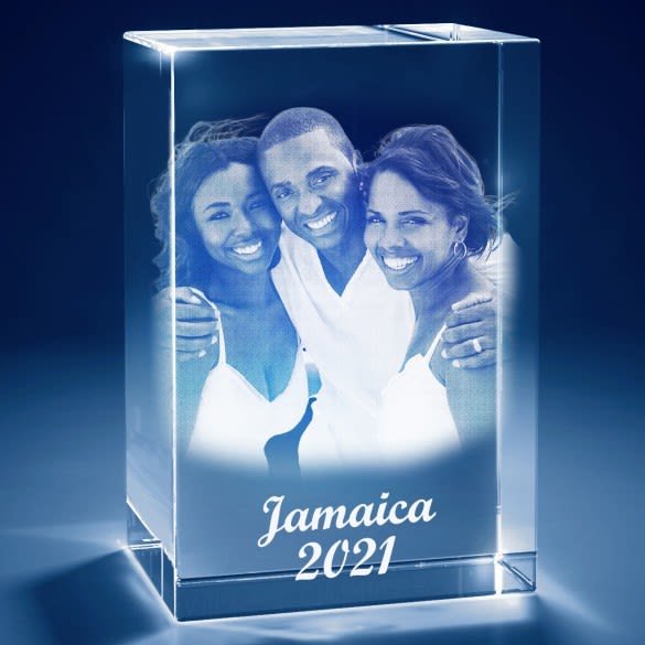 Pet Memorial 3D Photo Tower Crystal Keepsake