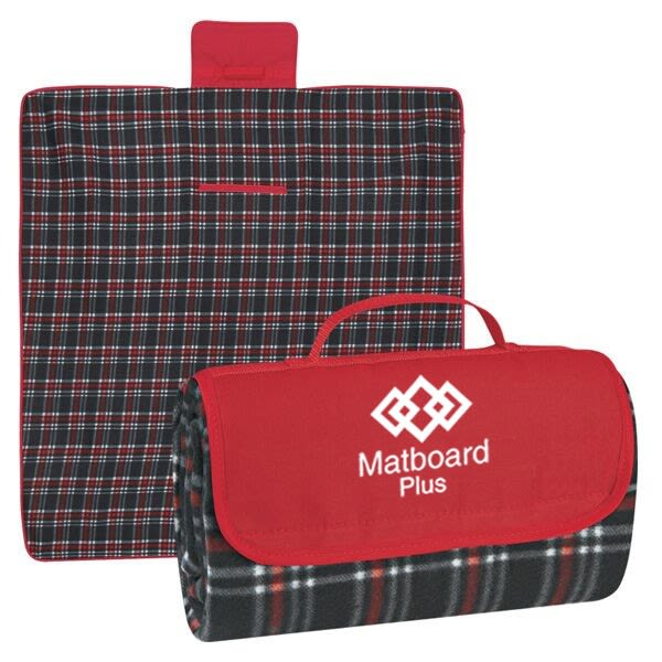 Gingham & Letter Graphic Outdoor Picnic Mat