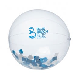 Promotional Blue & White Confetti Beach Ball