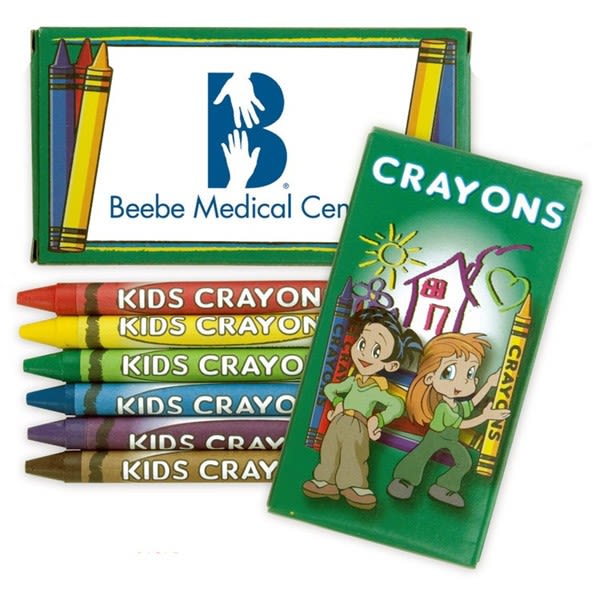 Custom Imprinted Crayon Packs - 6 Crayons