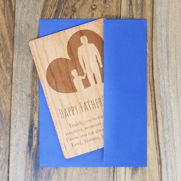 Father and Child Wooden Father's Day Card