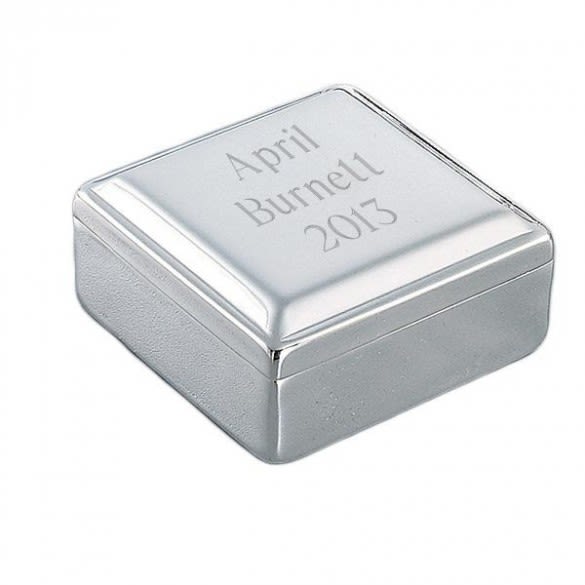 Classic Square Engraved Jewelry Box