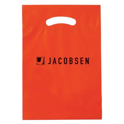 Printed 9 x 13 Fold-Over Reinforced Die Cut Bag - Orange