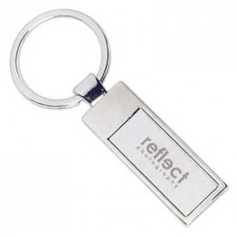 Rectangle - Metal Key Chain Promotional Custom Imprinted With Logo