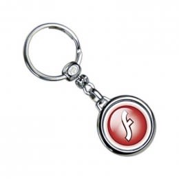 Die Cast Metal  Domed Key Tag - Round Promotional Custom Imprinted With Logo