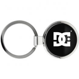 Promotional Black Round Metal Keychain