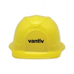 Child Size Imprinted Plastic Construction Hat - Yellow