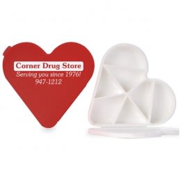 Bulk Novelty Pill Organizers | Wholesale Heart Shaped Pill Containers for Giveaways