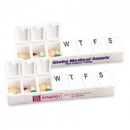 Carry Along All-Week Pill Box Promotional Custom Imprinted With Logo