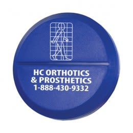 Promotional Pill Cases with Pill Cutters | Wholesale Pill Splitter Organizers - Royal Blue