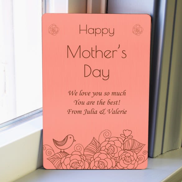 Happy Mother's Day Personalized Wood Card 