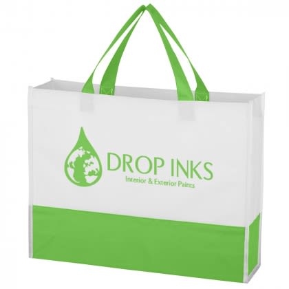 Imprinted Non-Woven Prism Tote Bag - Green