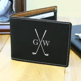 Black Bifold Personalized Golf Wallet | Imprinted Custom Golf Wallets