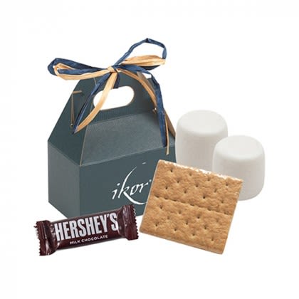 Mini S'mores Kit Imprinted Gable Box Blue