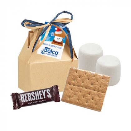 Mini S'mores Kit Imprinted Gable Box Kraft