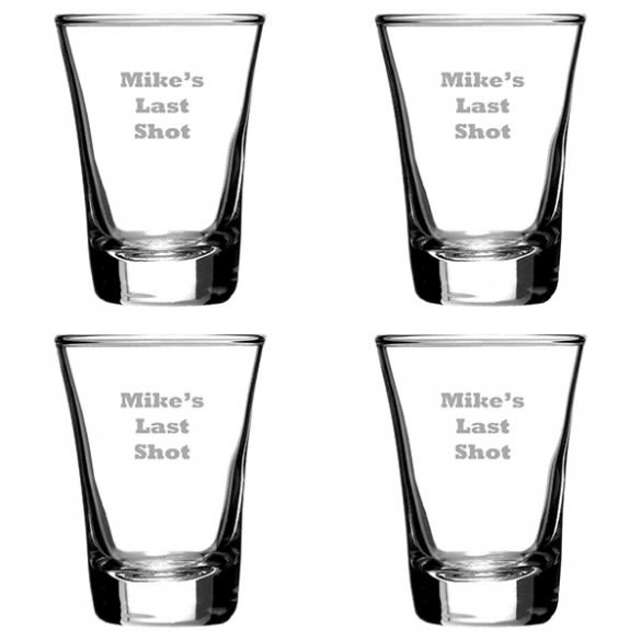 Engraved Message Shot Glass Set of 4