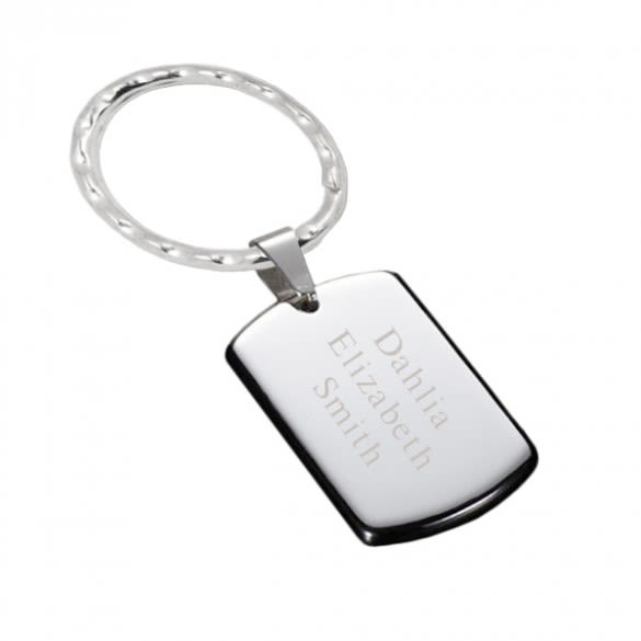 Stainless Steel Soldier Dog Tag Keychain