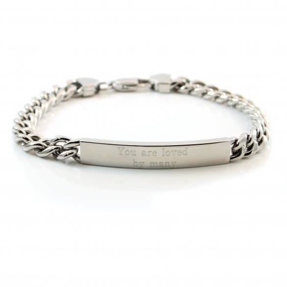 Men's Custom Engraved Curb Link ID Bracelet