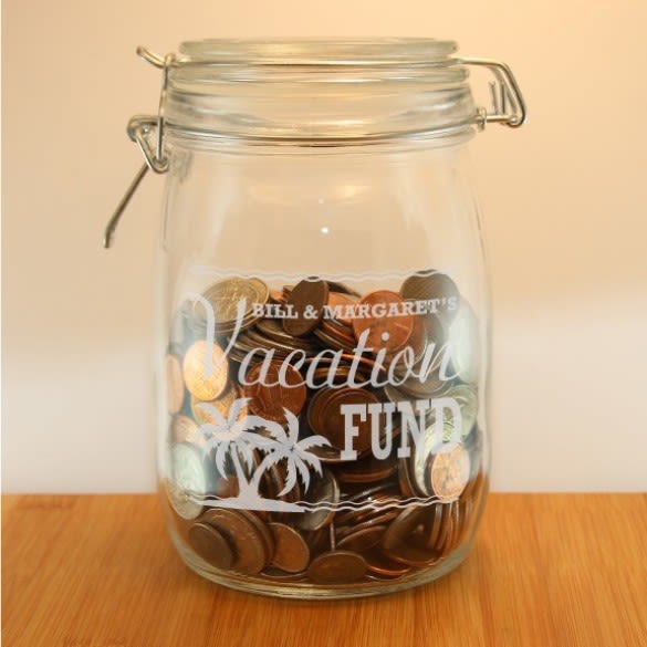 Custom Engraved Vacation Money Jar