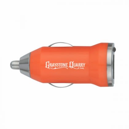 On-The-Go Car Charger - Orange | Company Logo USB Car Chargers