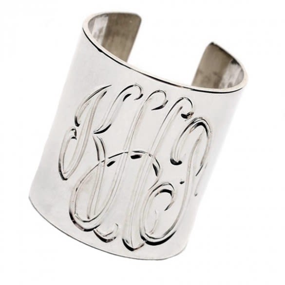 Sterling Silver Monogram Cuff Bracelet