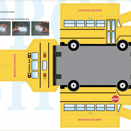 Customized Savings Bank | Personalized Paper School Bus Savings Bank