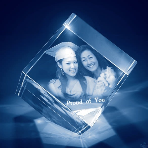 3D Photo Engraved Diamond Cube Crystal