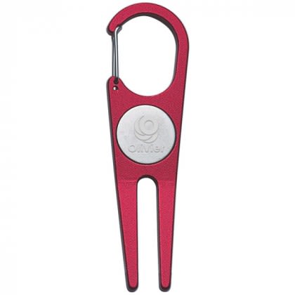 Aluminum Divot Tool Magnetic Ball Marker Promo Red