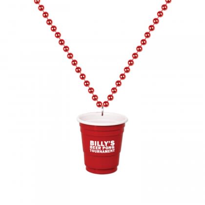 Logo Imprinted Red Shot glass on Beads