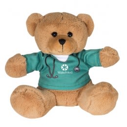 Custom 7" Doctor Or Nurse Plush Bear - Teal