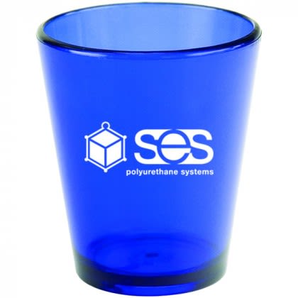 2 oz Promotional Acrylic Shot Glasses - Best Custom Imprinted Shot Glasses - Translucent Blue