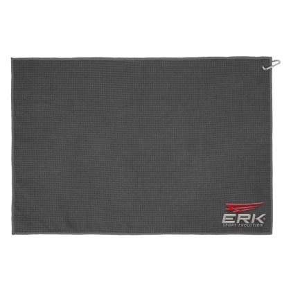 Custom Imprinted Black Waffle Golf Towel - Grey