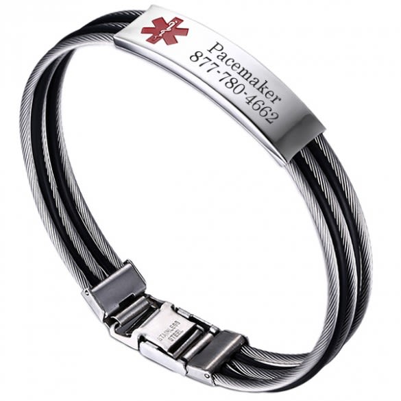 Cable Medical Alert Bracelet with personalization