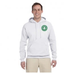 Imprinted White Jerzees NuBlend Hooded Sweatshirt