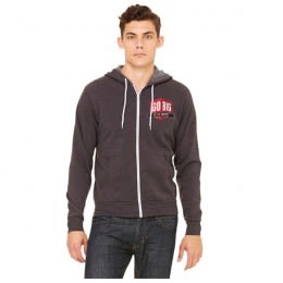 Bella Canvas Unisex Fleece Full-Zip Imprinted Hoodie - Heather Dark Gray