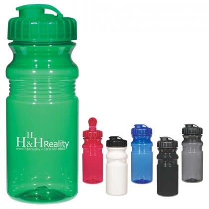 Poly-Clear 20 oz. Fitness Bottle with Super Sipper Lid Promotional Custom Imprinted With Logo
