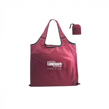 Custom Imprinted RPET Fold-Away Carryall Tote - Cranberry