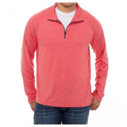 Embroidered Men's Taza Knit Quarter Zip - Team red heather