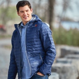 Logo Men's Silverton Packable Insulated jacket- Vintage navy