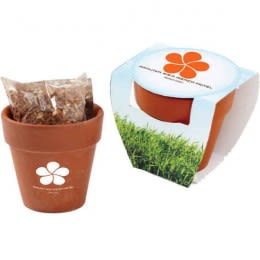 Terracotta Pot with Custom Company Logo | Branded Flower Pots