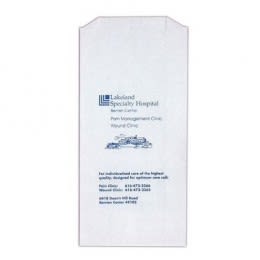 5 x 10 White Prescription Bag Promotional Custom Imprinted With Logo