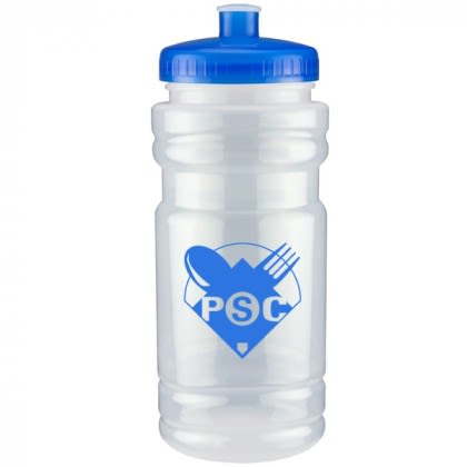 Frost with Blue 20 oz Surf Sport Bottle | Custom Push-Pull Water Bottles with Logos | Cheap Promotional Sports Bottles 