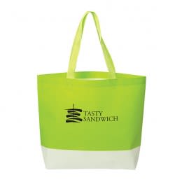 Lime Green Custom Logo Hennepin Laminated Tote Bag