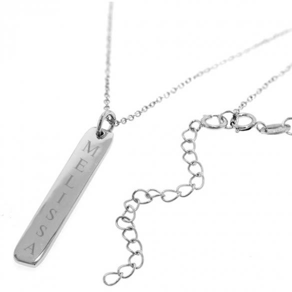 Sterling Silver Vertical Name Bar Pendant