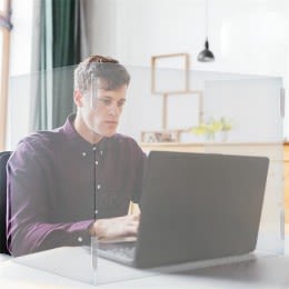 Blank USA Made Portable 3 Panel Desk Shield