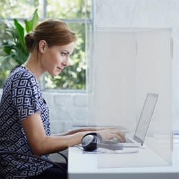 Blank USA Made Foldable 3 Panel Desk Shield